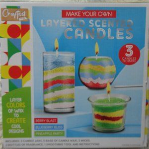 NEW In Box Crafted By U Make Your Own Layered Scented Candles Kit, 3 Candles